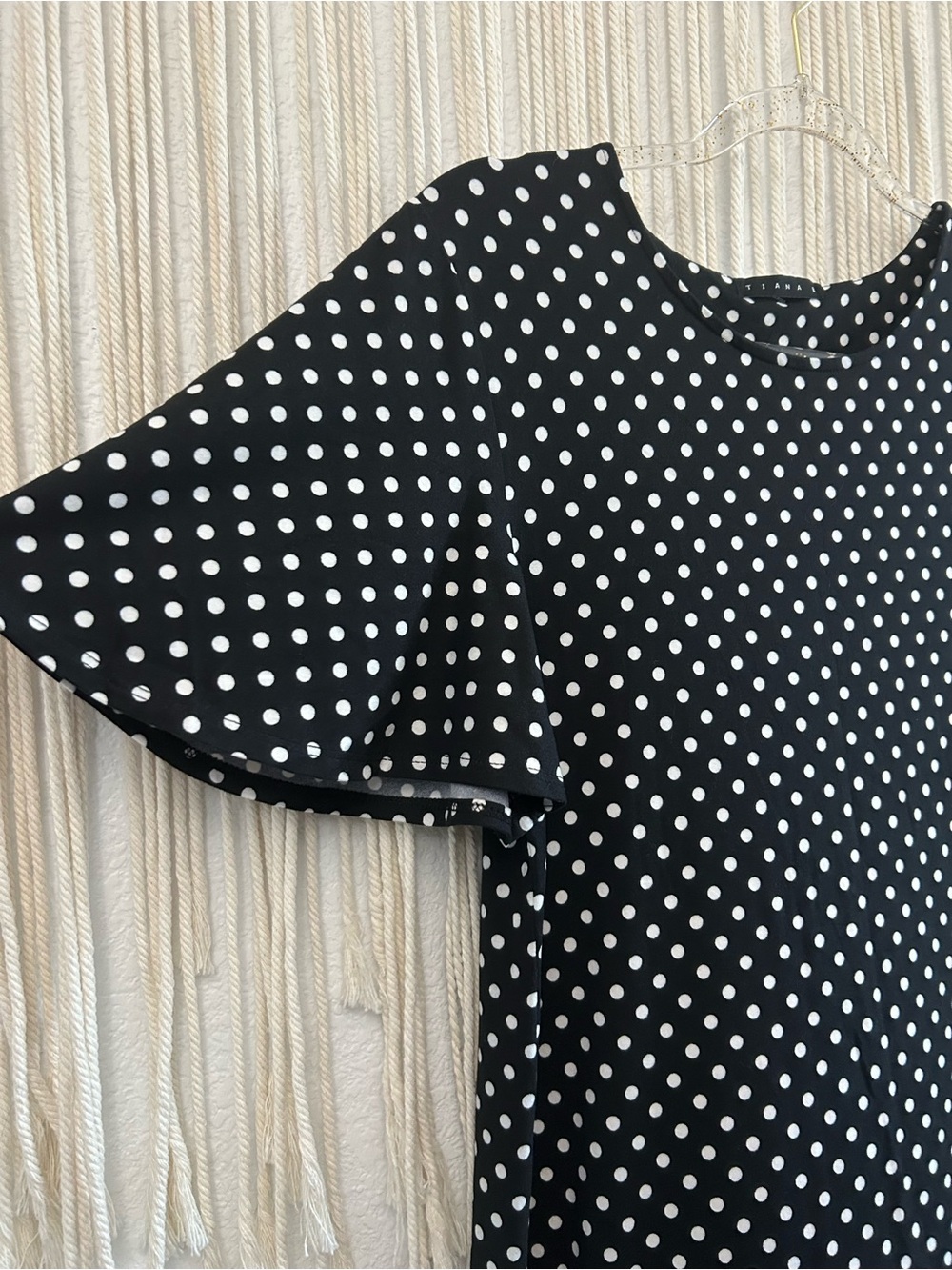 TIANA B Black & White Polka Dot Swing | Soft Knit Short Sleeve Dress - Picture 11 of 15